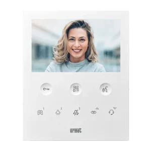 White VOG5 hands free video door phone with 5” display for IP system