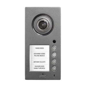 Video vandal resistant entry panel, Mikra Plus, with colour display up to 4 users, 2Voice system
