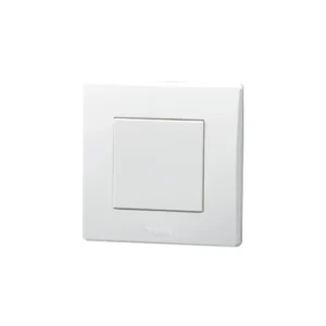 Wall-mounted 1-button transmitter for Zigbee Yokis UP system with white Nea Expì design style for round flush-mounting boxes