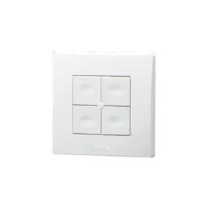 Independent 4-button transmitter, Zigbee Yokis UP system, wall-mounted, white, for 2-module and round flush-mounted boxes