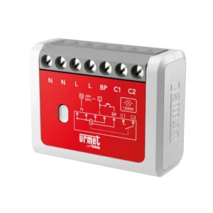Flush-mounted time-controlled 1300W electronic toggle relay module for UP radio system, with neutral wire